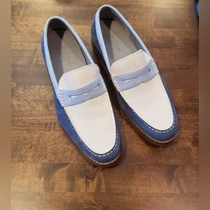 Never worn Men's Sperry Gold Cup Exeter Tri-Tone Blue Penny Loafers Size 10 W